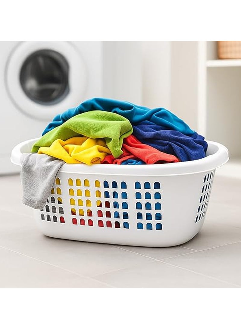 Master Gold Large Plastic Laundry Hamper for Clothes 66x46x25cm – Lightweight, Shatterproof Laundry Basket with Ventilation Holes & Comfort Handles – Ideal for Laundry Room, Bathroom, Dirty Clothes Storage  - Image 2