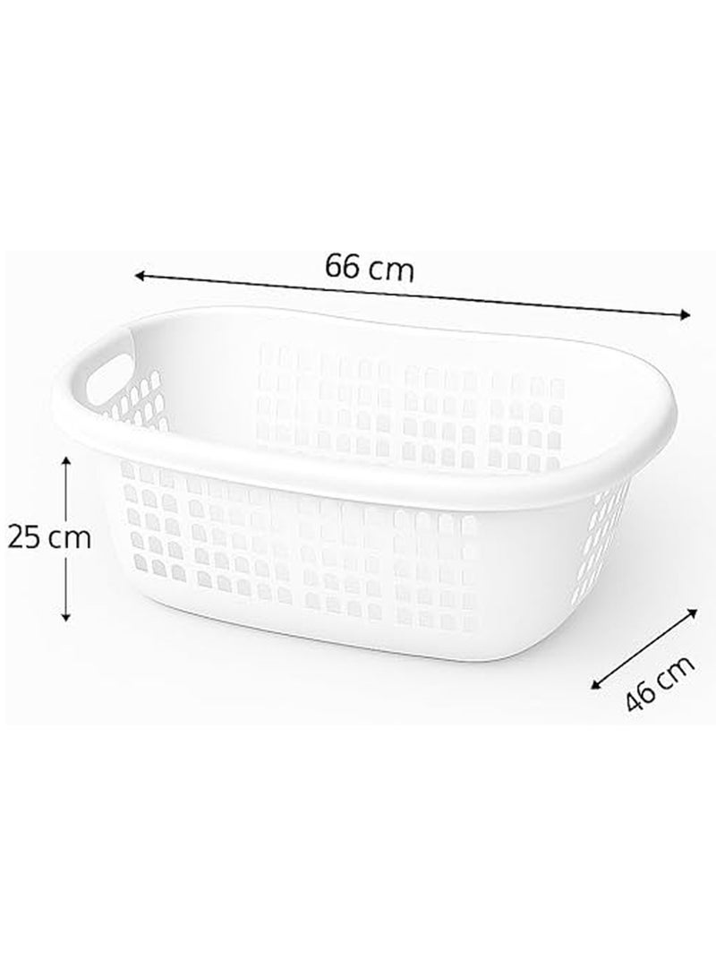Master Gold Large Plastic Laundry Hamper for Clothes 66x46x25cm – Lightweight, Shatterproof Laundry Basket with Ventilation Holes & Comfort Handles – Ideal for Laundry Room, Bathroom, Dirty Clothes Storage  - Image 3