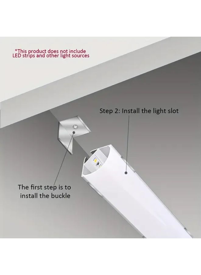 Silver Aluminum Triangular LED Channel 1m 30x30mm with White Cover for Ceiling and Corner - Image 4