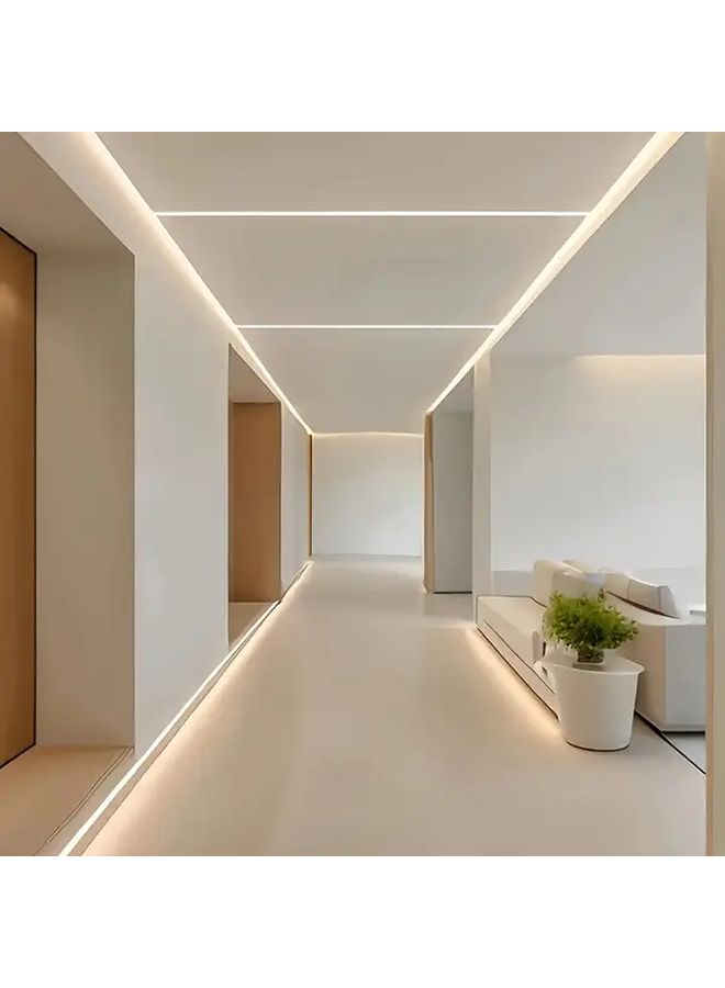 Silver Aluminum Triangular LED Channel 1m 30x30mm with White Cover for Ceiling and Corner - Image 5