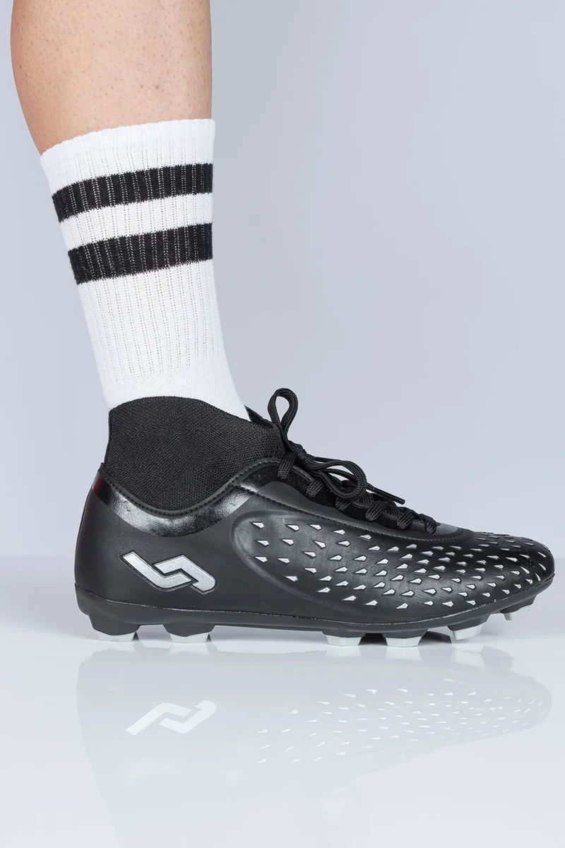 Jump 29672 Black - Gray Grass AstroTurf Football Shoes with Socks