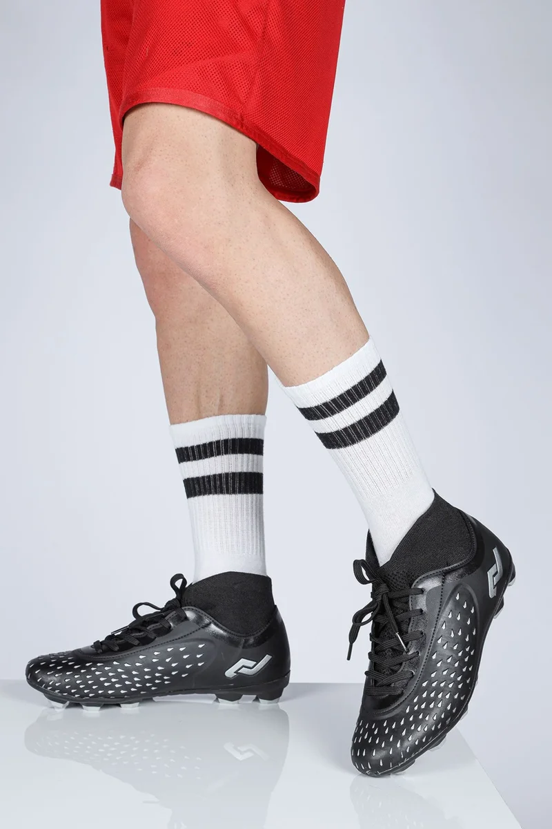 Jump 29672 Black - Gray Grass AstroTurf Football Shoes with Socks