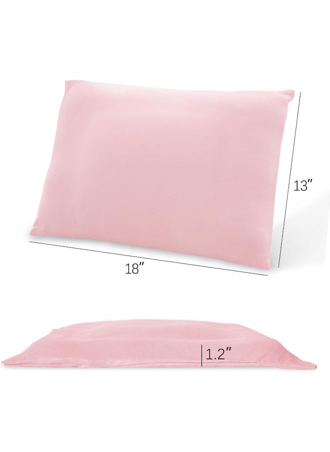 Biloban - Biloban Toddler Pillow 2 Pack with Pillowcase (13 x 18), Cotton Kid Pillow for Sleeping, Machine Washable Soft Travel Pillow, Toddler Use Only, Age 2 to 5 (Gray & Pink) - Image 1