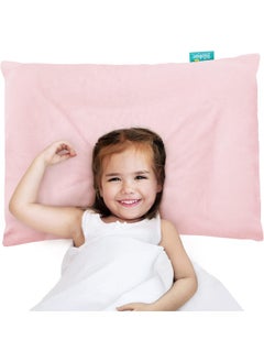 Biloban Biloban Toddler Pillow 2 Pack with Pillowcase (13 x 18), Cotton Kid Pillow for Sleeping, Machine Washable Soft Travel Pillow, Toddler Use Only, Age 2 to 5 (Gray & Pink)  - Image 3