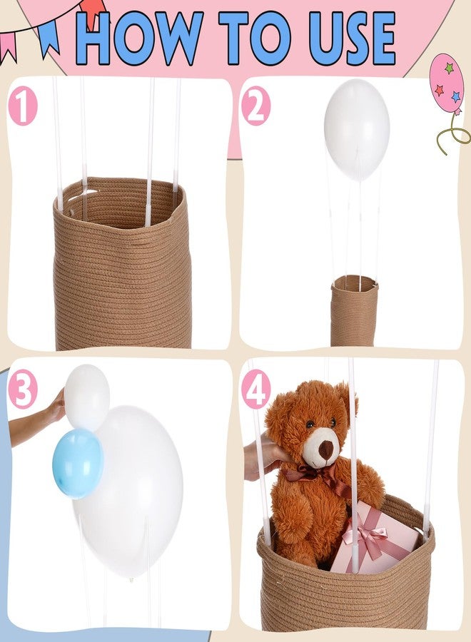 Youyole DIY Hot Air Balloon Baby Shower Decorations with Storage Basket for Birthday Wedding Exhibition - Image 3