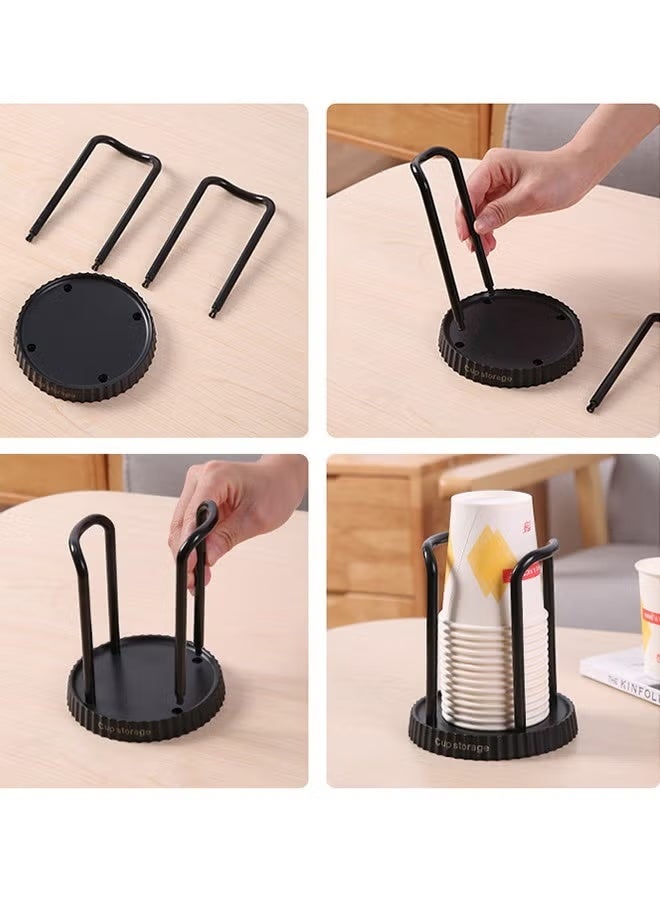 هم سيلفا حامل أكواب يمكن التخلص منه منظم تخزين رف أكواب منزلي، حامل أكواب ورقية لمحلات القهوة والحليب والشاي والمطاعم والمكاتب والحمامات - Image 4