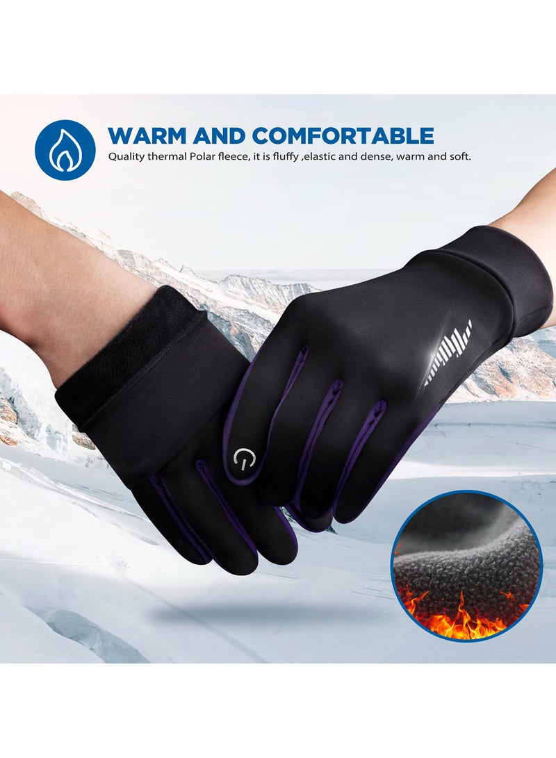 Generic 1 Pair（Size XL）Winter Unisex Wear-Resistant And Anti Slip Riding Gloves, Outdoor Waterproof, Touch Screen Logo Reflective And Warm Gloves, Black XL 24.5cm*12cm*1.5cm - Image 2