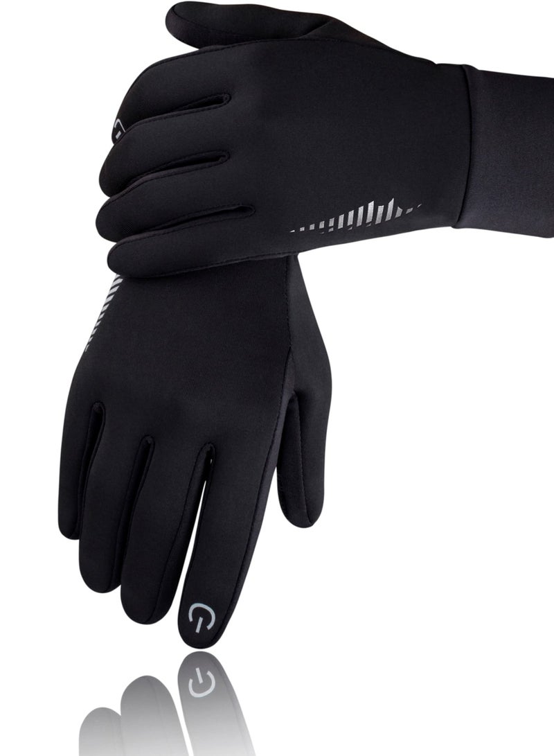 Generic 1 Pair（Size XL）Winter Unisex Wear-Resistant And Anti Slip Riding Gloves, Outdoor Waterproof, Touch Screen Logo Reflective And Warm Gloves, Black XL 24.5cm*12cm*1.5cm - Image 3