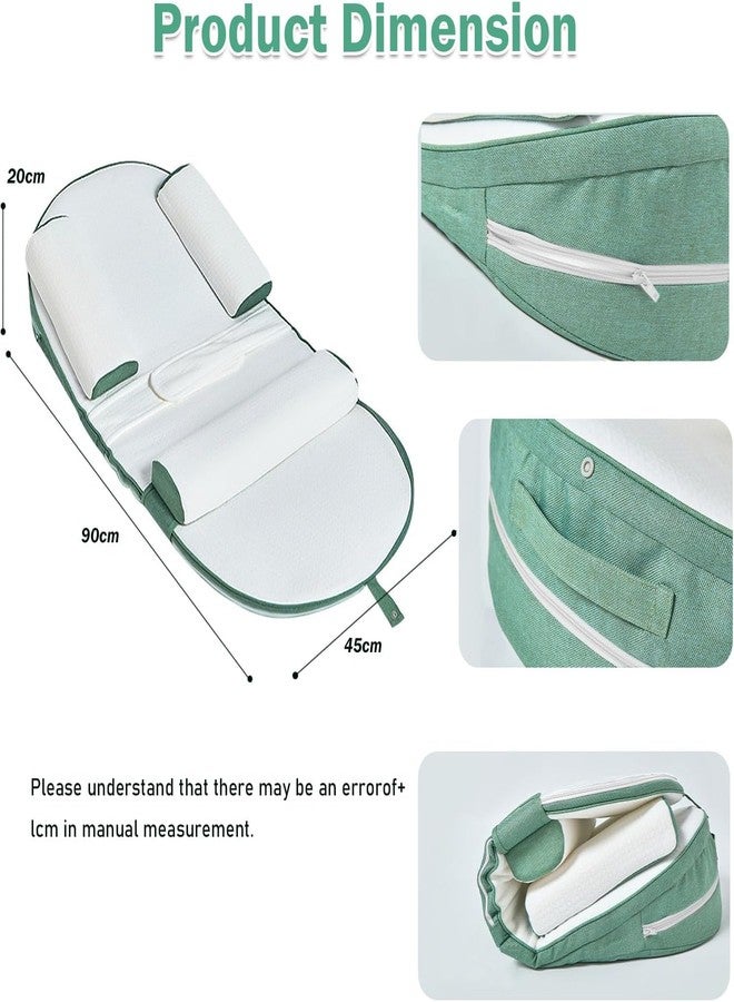 Suicune Baby Crib,Baby Lounger, 0-30° Height Adjustable Travel Crib,Baby Sleeping Nest, Anti-Reflux Pillow, Relieves Vomiting Milk, Washable - Image 3