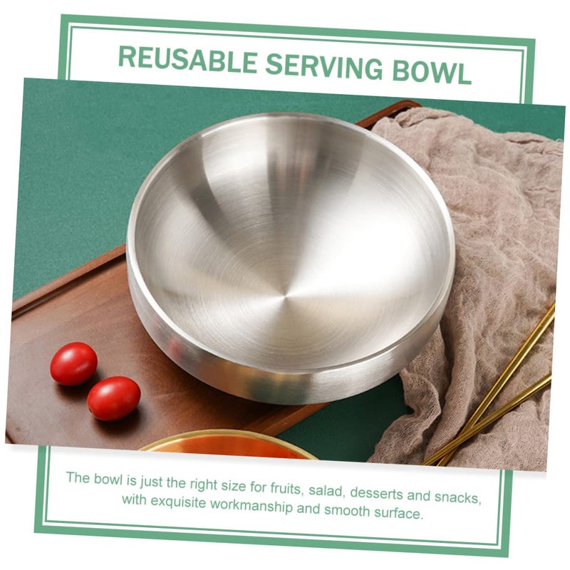 Stainless Steel Salad Bowl Multipurpose Kitchenware for Noodles Soups Easy Clean Silver - Image 5