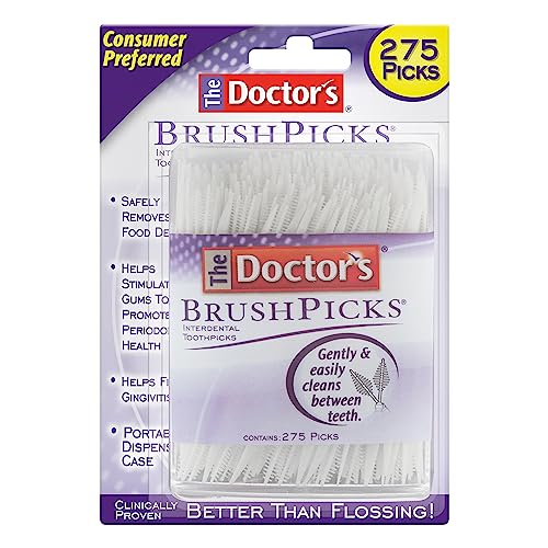 The Doctors BrushPicks Interdental Toothpicks Helps Fight Gingivitis 275 Count Pack of 12 White