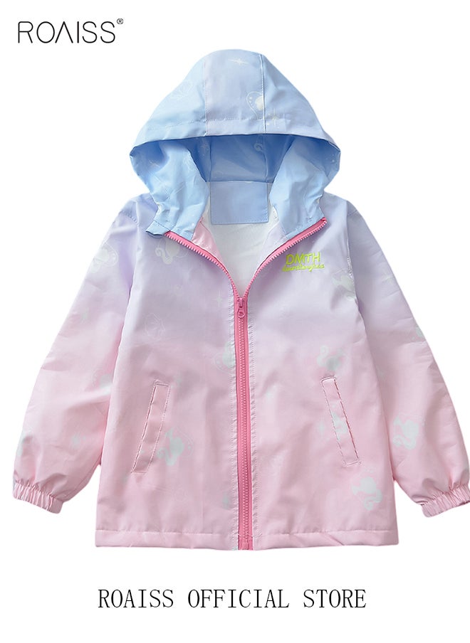 Little Girls Gradient Color Rain Jackets Lightweight Windproof Hoodie Jacket Kids Waterproof Windbreaker 4-14 Years - pzsku/Z8047449E18CF5C575749Z/45/_/1721032567/08698024-0377-4947-b60f-972be1af8a58