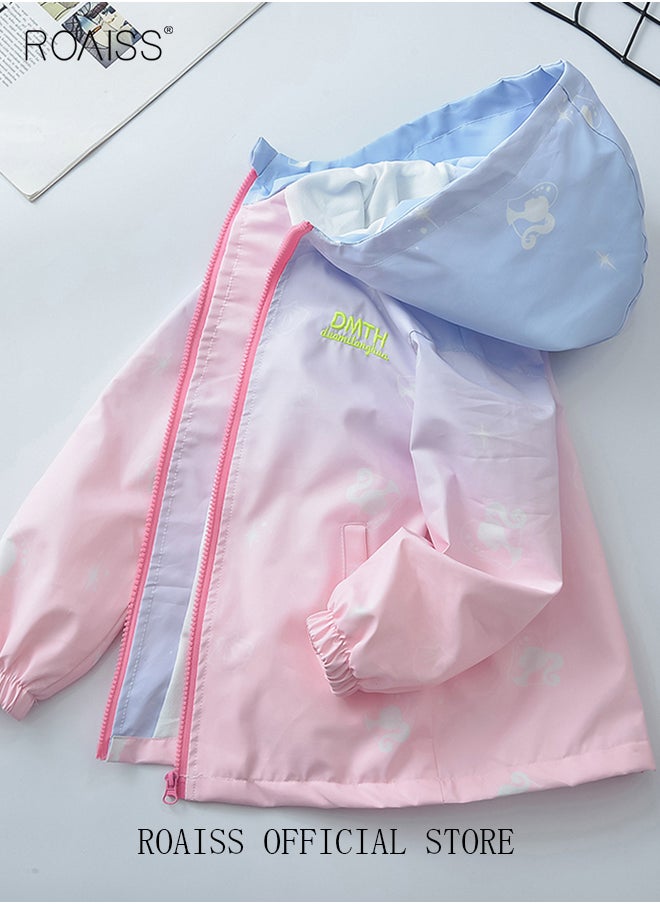 Little Girls Gradient Color Rain Jackets Lightweight Windproof Hoodie Jacket Kids Waterproof Windbreaker 4-14 Years - pzsku/Z8047449E18CF5C575749Z/45/_/1721032567/a7b28e20-330f-455c-a25a-2654c0cfd0b5
