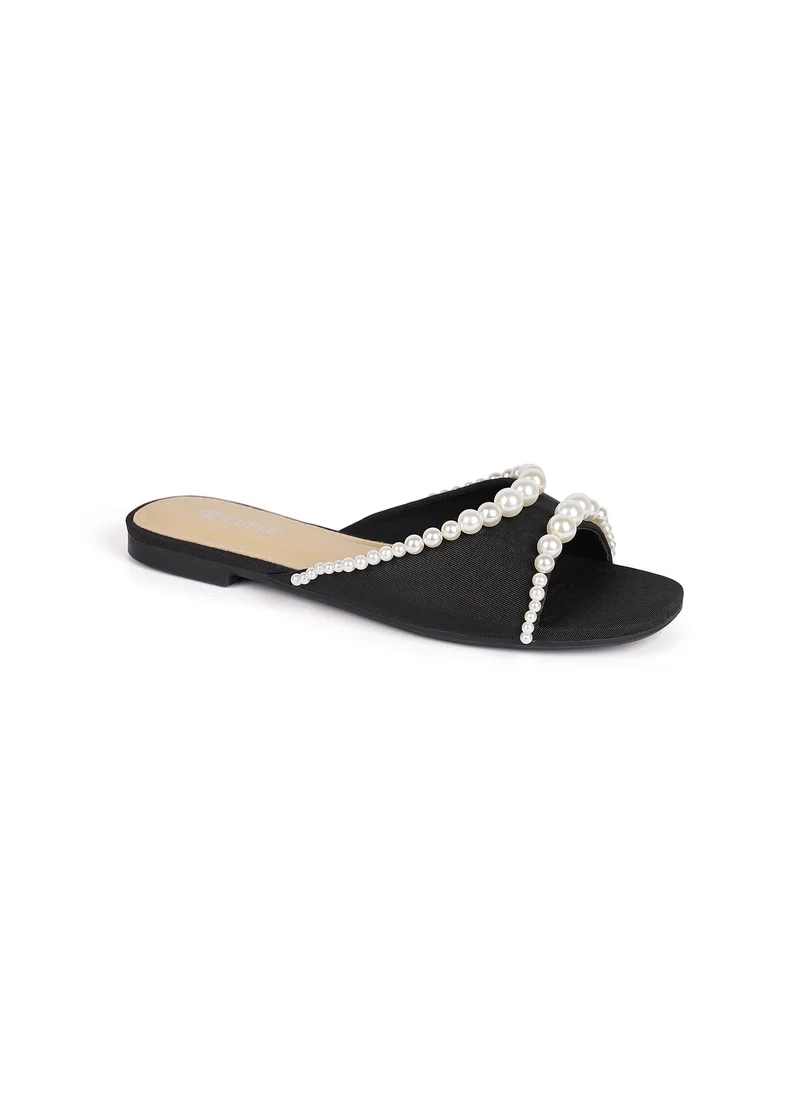Cuple Womens slip on Sandals with pearls