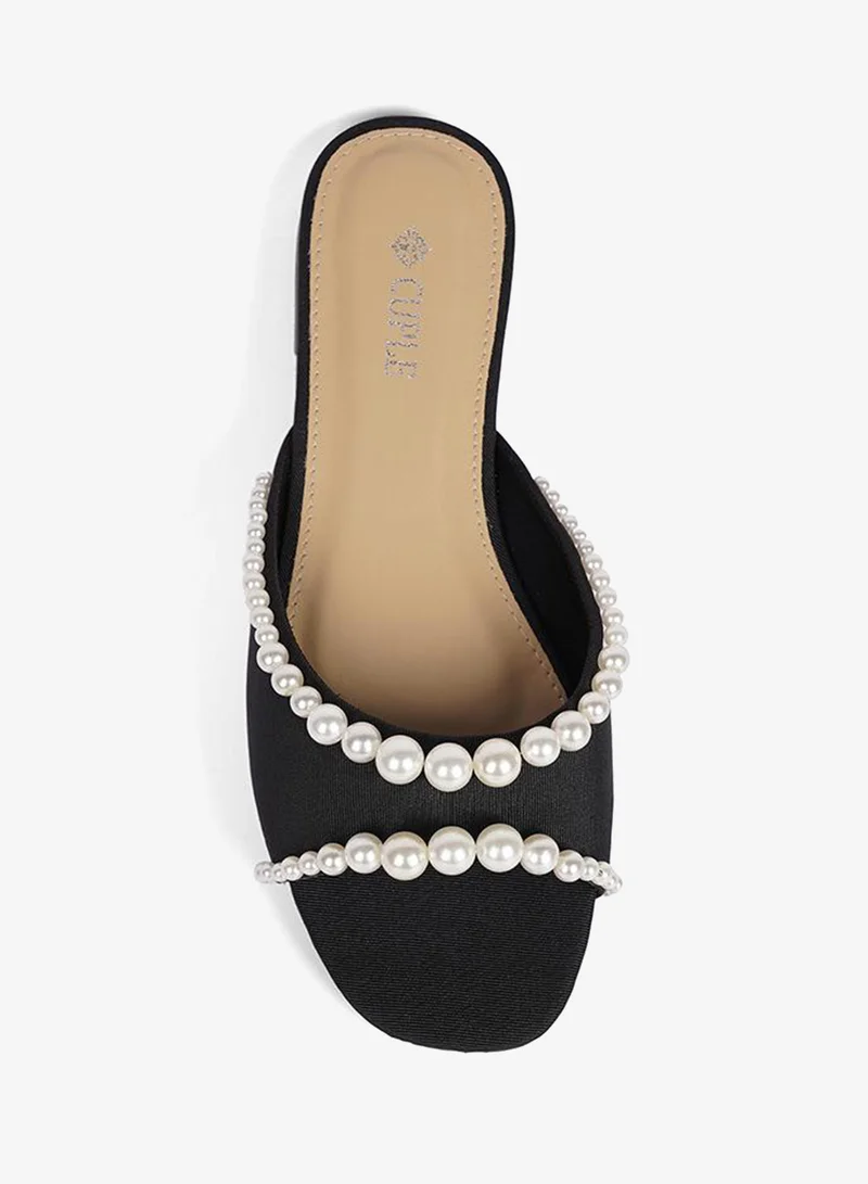 Cuple  Womens slip on Sandals with pearls for Women | Best Price UAE