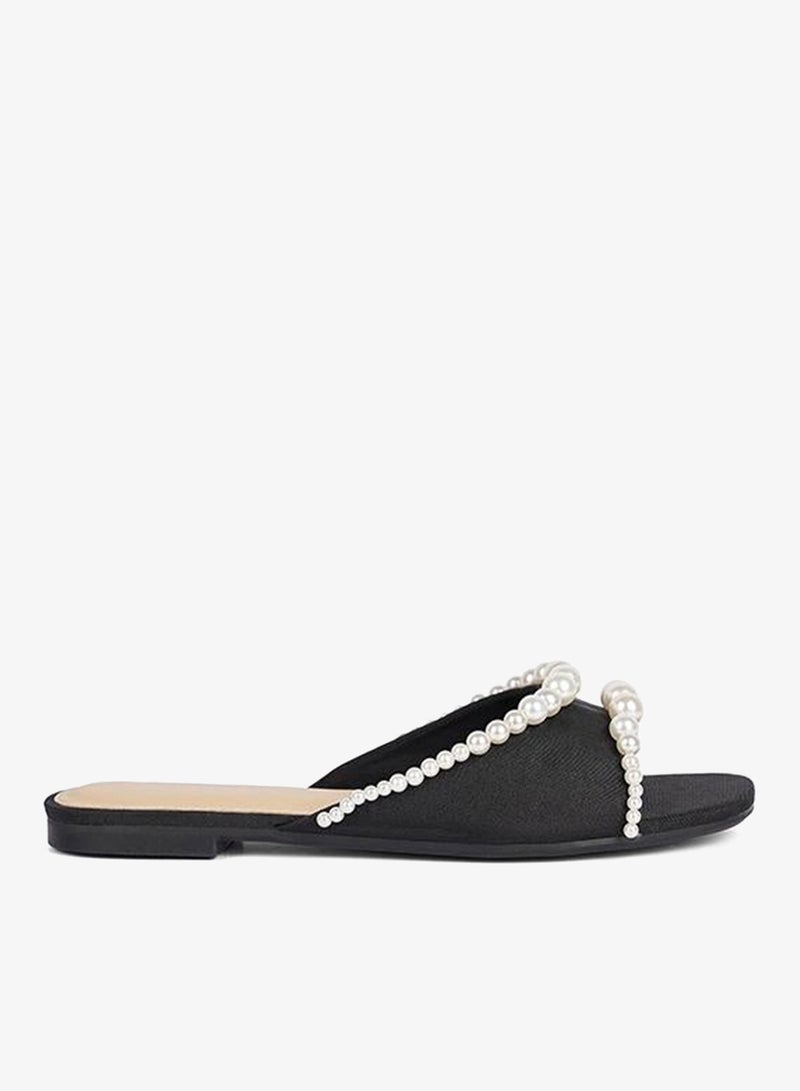 Cuple Womens slip on Sandals with pearls - Image 2
