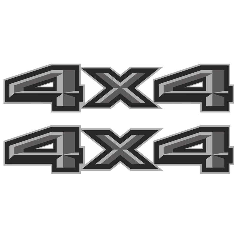 F150 4x4 Decal Set Ford Replacement Bedside Stickers for Truck Enthusiasts Durable 4x4 Sticker Pack for Off Road Style Premium Series GrayMetallic Finish