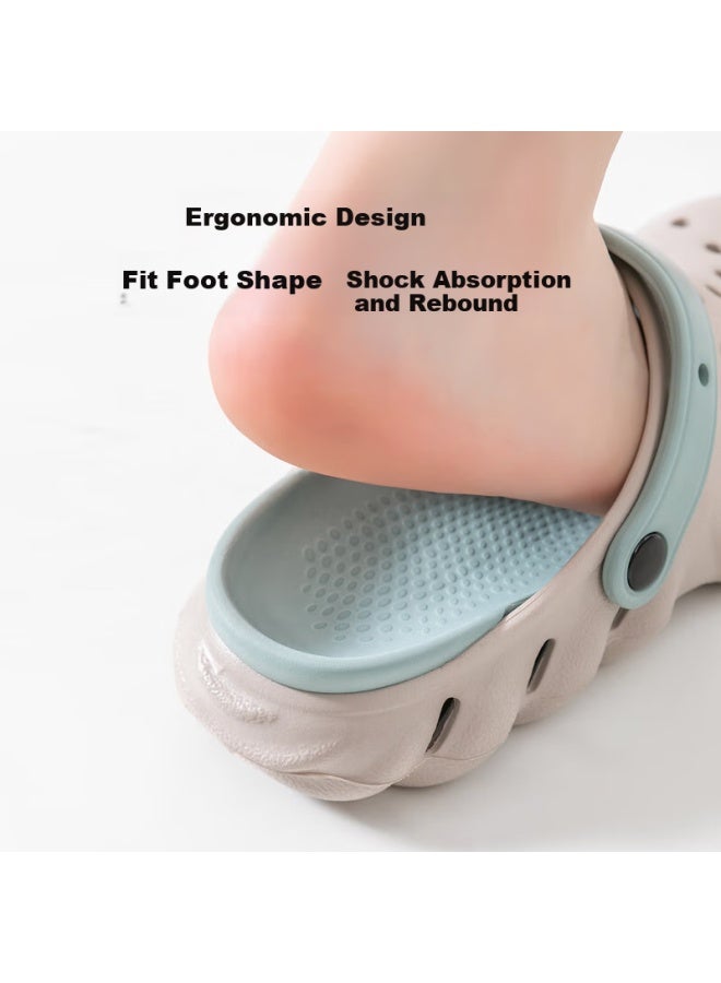 Jiayi Men'S Outdoor Casual Beach Breathable Soft Bottom Hole Shoes Anti-Slip Rainproof Slippers Khaki 40-41 Jy922