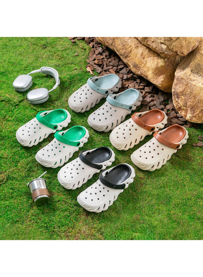 Jiayi Men'S Outdoor Casual Beach Breathable Soft Bottom Hole Shoes Anti-Slip Rainproof Slippers Khaki 40-41 Jy922