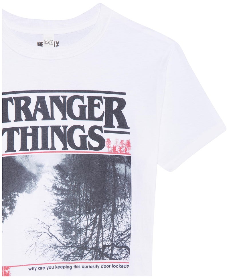 Stranger Things mens Upside Photo Basic Solid Tee T Shirt, White, X-Large US - Image 2