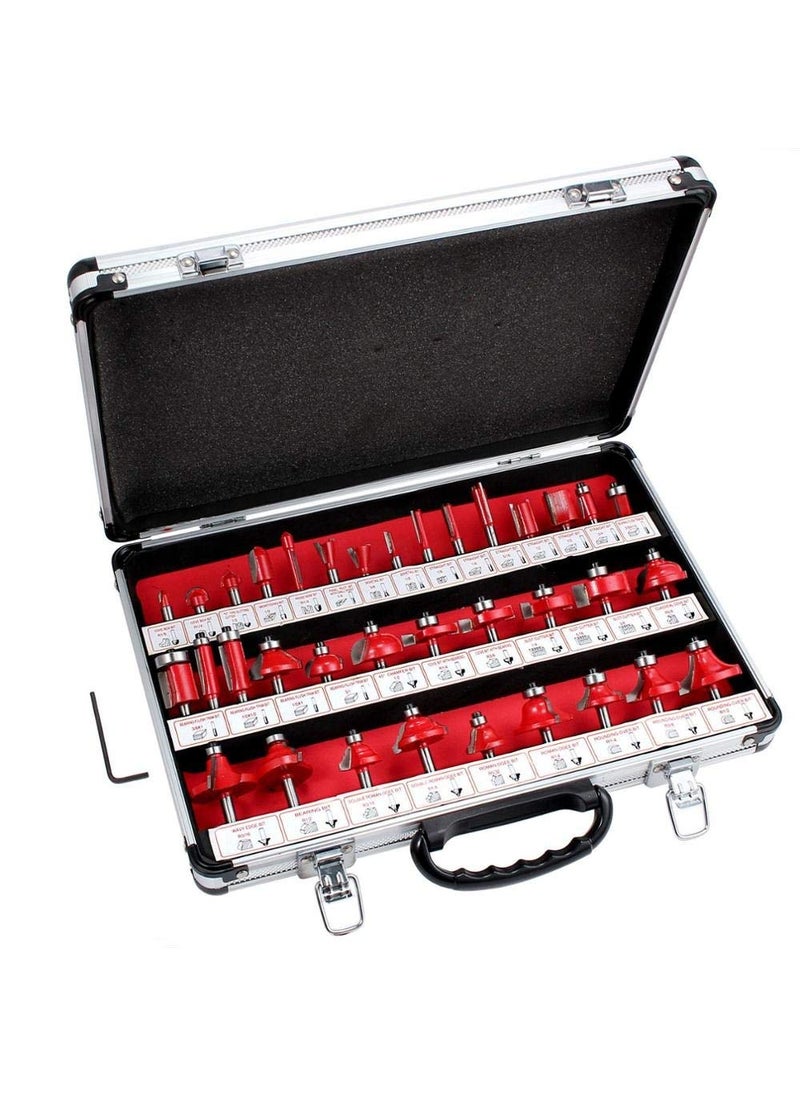 Digital Craft - Digital Craft 35pcs Shank Size 80mm Router Bit Set Professional Tungsten Carbide Milling Cutter for Electric Trimmer Wood Work Cutting Kit with Metal Storage Box Rotary Tool 8 mm - Image 1