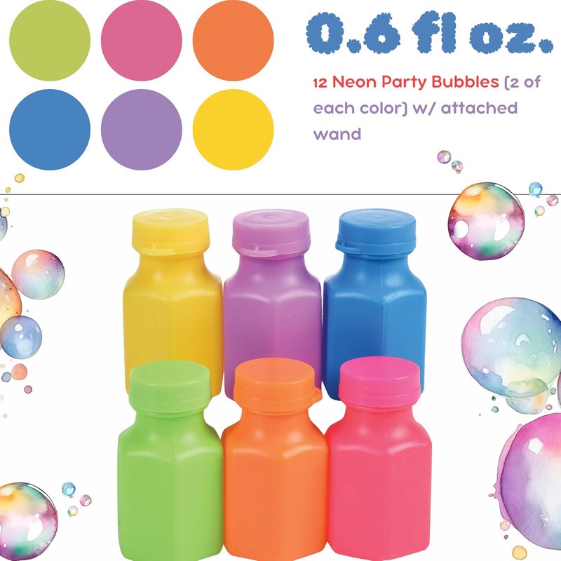 U.S. Toy Neon Party Bubbles - Assorted Colors, Pack of 12 - Image 3