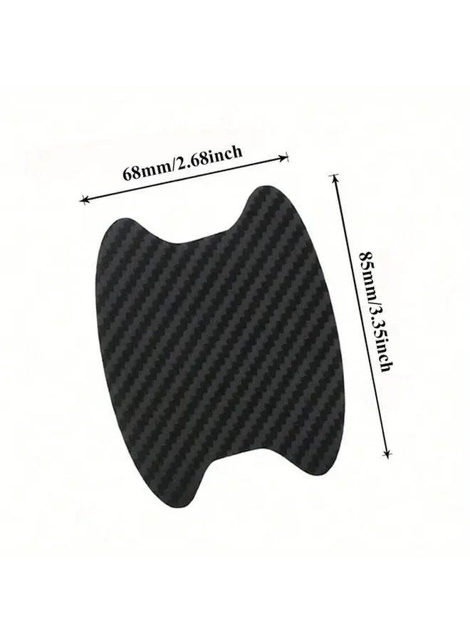 4pcs Blue Carbon Fiber Car Door Handle Cup Scratch Protective Stickers Waterproof - Image 3