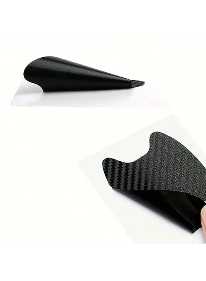 4pcs Blue Carbon Fiber Car Door Handle Cup Scratch Protective Stickers Waterproof - Image 4