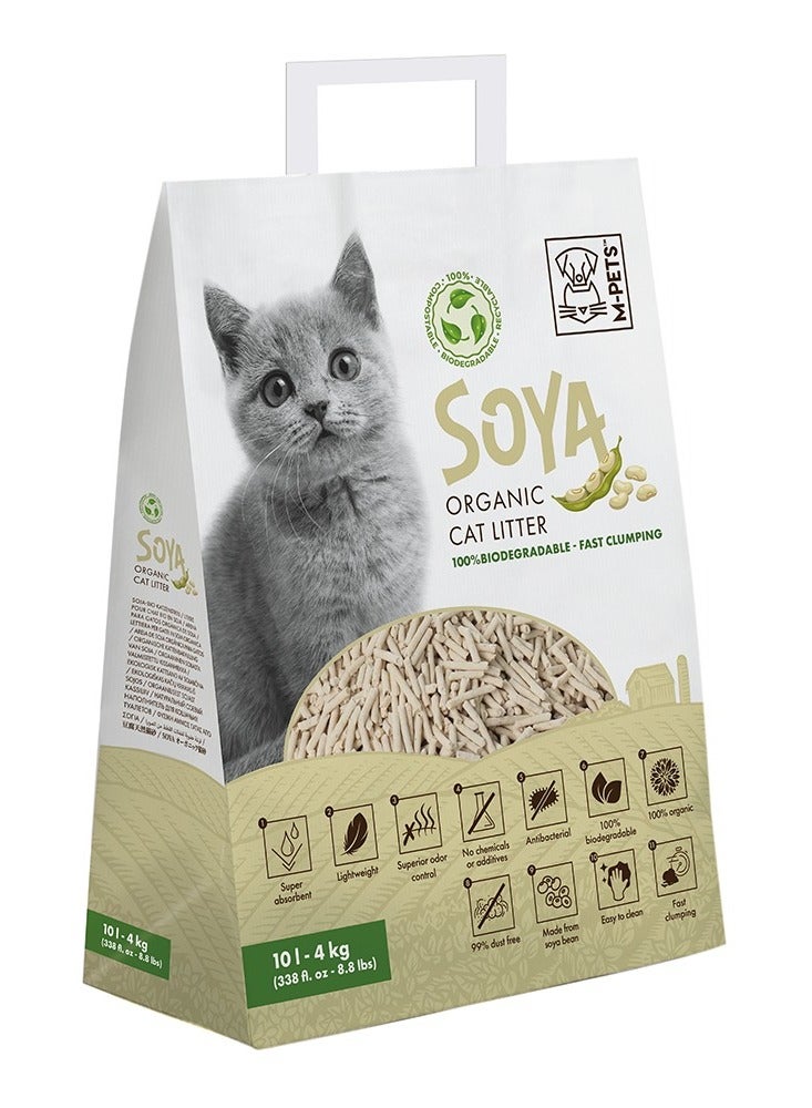 mpets Soya Organic Cat Litter Non Scented 10 L – 100% Biodegradable