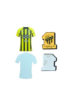 Generic 2 Pieces Hard Sticker for Mobile or Any Smooth Surface and Laptop Ittihad Club Jersey Shaped and Ittihad Symbol  - Image 2