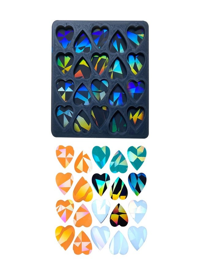 NUEAYMS Holographic Heart Shaped Silicone Mold Ear Studs Epoxy Resin Casting Mould for DIY Earrings Necklace Anklet Bracelet - Image 2