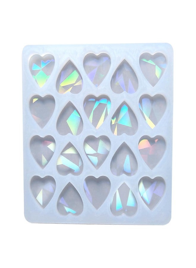NUEAYMS Holographic Heart Shaped Silicone Mold Ear Studs Epoxy Resin Casting Mould for DIY Earrings Necklace Anklet Bracelet - Image 1