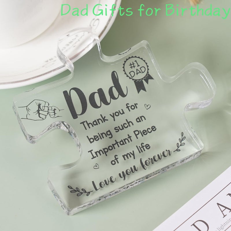 ilifemate Gifts for Dad  Christmas Gifts for Dad  Fathers Day Gift  Acrylic Puzzle Piece Plaque Birthday Gifts for Dad 4 x 3.3 in  Father's Day Gift from Daughter  Son  Men Birthday Gift Ideas  Best Dad Gifts - Image 4