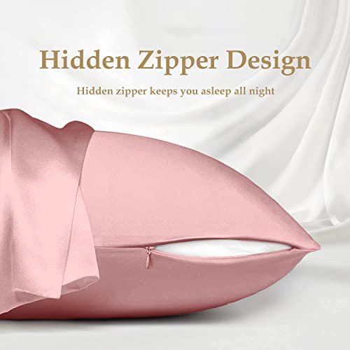 INSSL Silk Pillowcase for Women, Mulberry Silk Pillowcase for Hair and Skin and Stay Comfortable and Breathable During Sleep (King, Coral) - Image 5
