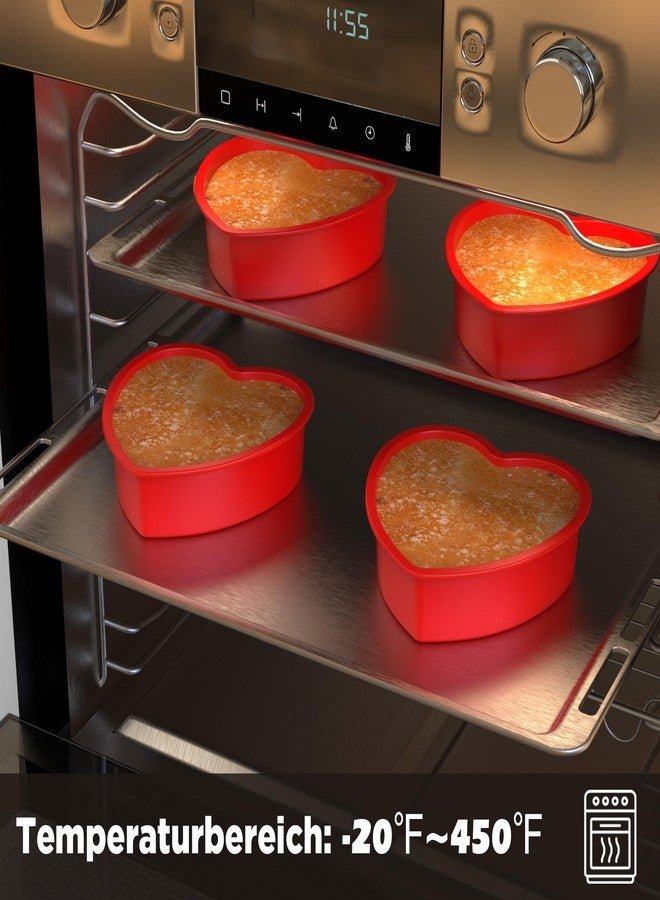SILIVO 6 inch Heart Cake Pans(2 Pack) - Silicone Nonstick Heart shaped Cake Pans for Cakes and Brownies - Image 4
