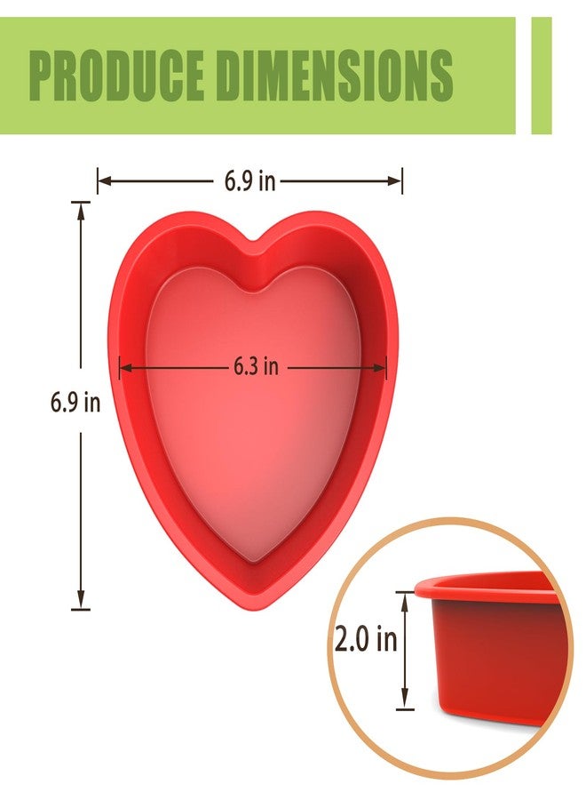 SILIVO 6 inch Heart Cake Pans(2 Pack) - Silicone Nonstick Heart shaped Cake Pans for Cakes and Brownies - Image 3