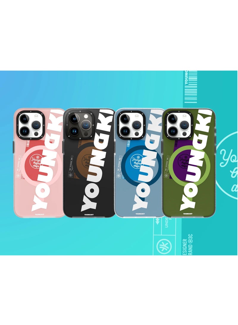 YOUNG KIT Young Kit Colorful Anti-Drop Magsafe Apple iPhone 15 Pro Case - Black Color  - Image 5
