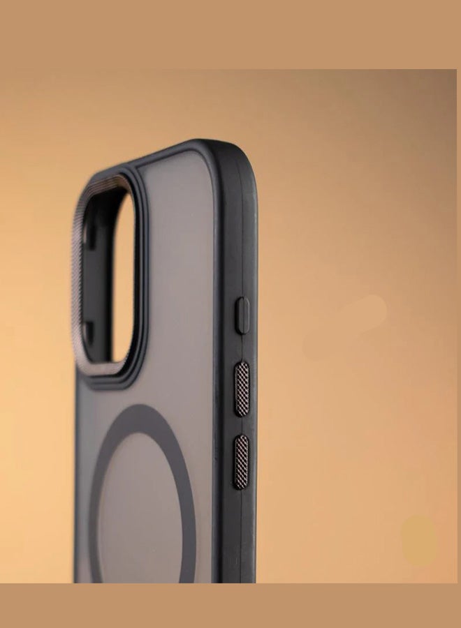 Premium Shockproof MagSafe Case for iPhone 11 Pro with Metal Camera Frame – Stylish Matte Magnetic Mobile Cover for Men, Women & Youth – Anti-Fingerprint, Camera Protection, Drop Resistant (Black)  - Image 4
