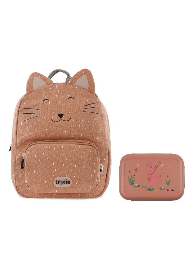 Trixie Starter Set - Backpack Regular + Leakproof Lunch Box With Clips - Mrs. Cat - Image 1