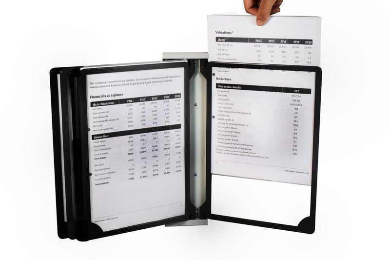Infomate Supreme wall Hanging File Folders Document Holder A4 Size with 5 Folder (Black) - Image 1