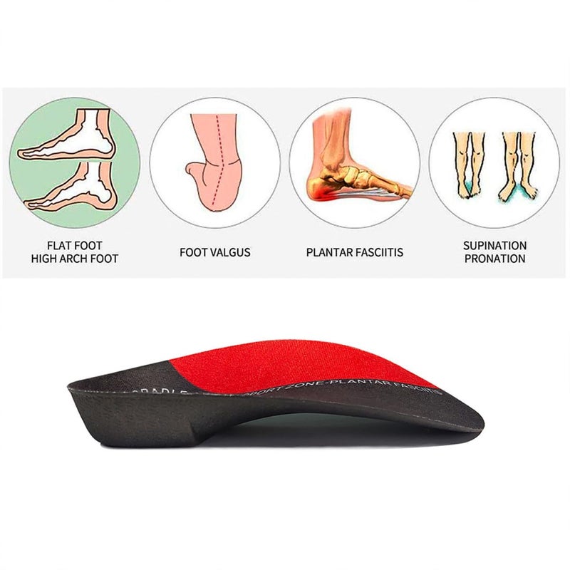 EVA Arch Support Insoles Size S 35 38 Heel Cushion Plantar Fasciitis Relief Shock Absorption - Image 5