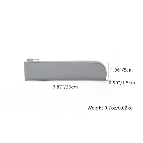 YONBEN Oxford Pencil Case Small Pencil Pouch Slim Pen Case Holder Zipper Bag for School OfficeLight grayOxford Fabric - Image 3