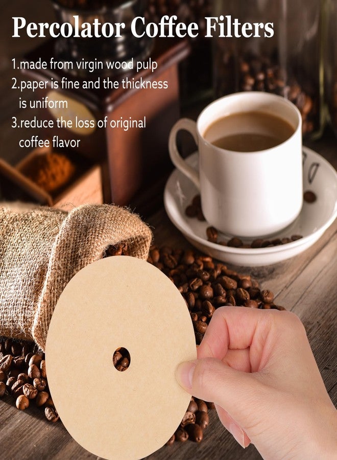 Prudiut 300Pcs Percolator Coffee Filters, 3.5in Disc Coffee Filters, Natural Unbleached Filter Coffee, Disposable Coffee Filters for Percolator Coffee Pot and Flat Bottom Basket - Image 4
