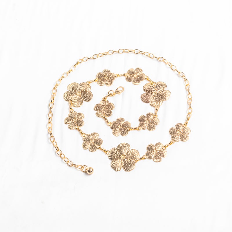 The Black Pearl Accessories Golden Metal Waist Belt For Her - Image 1