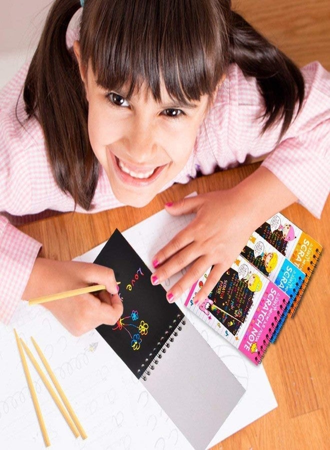 شميت كتب شميدت الفنية للخدش للأطفال، ورق خدش قوس قزح السحري الأسود، لوحة تدوين الملاحظات الفنية مع قلمين خشبيين، أفضل الهدايا (G1 5.5 × 4 بوصة) - Image 3