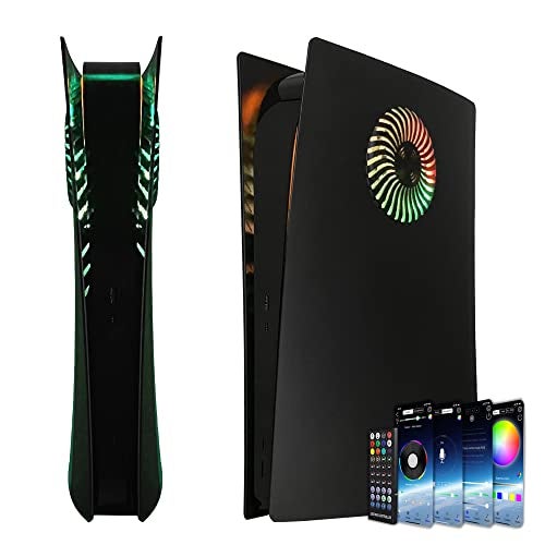 Dobewingdelou Faceplate with RGB Light Strip for PS5 Digital Edition DOBEWINGDELOU 400+ Effects LED Light Ring Console Cover for PS5 Digital Edition DIY Decoration Kit Accessories Black - Image 1