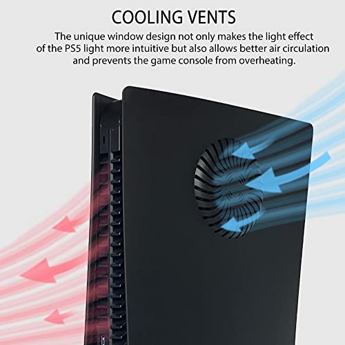 Dobewingdelou Faceplate with RGB Light Strip for PS5 Digital Edition DOBEWINGDELOU 400+ Effects LED Light Ring Console Cover for PS5 Digital Edition DIY Decoration Kit Accessories Black - Image 3