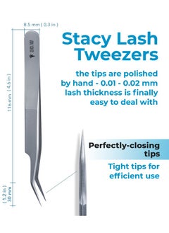 Stacy Lash Stl7 Curved Eyelash Extension Tweezerssupplies For False Lashes Isolation & Volume Extensionsprecision Applicator Toolbeauty Accessoriessharp Tweezer Tipeyelashes Tools  - Image 2