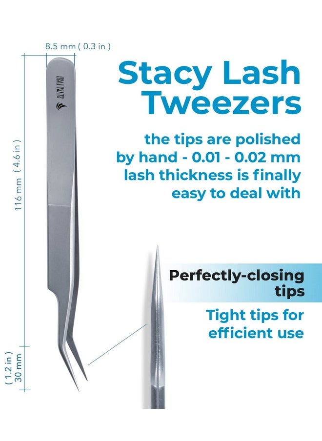 Stacy Lash - Stl7 Curved Eyelash Extension Tweezerssupplies For False Lashes Isolation & Volume Extensionsprecision Applicator Toolbeauty Accessoriessharp Tweezer Tipeyelashes Tools - Image 1