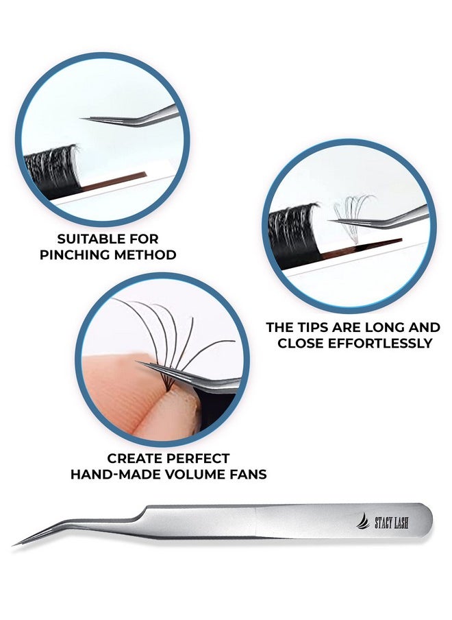 Stacy Lash - Stl7 Curved Eyelash Extension Tweezerssupplies For False Lashes Isolation & Volume Extensionsprecision Applicator Toolbeauty Accessoriessharp Tweezer Tipeyelashes Tools - Image 1